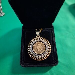 Vintage Imperial 1906 Indian Head Penny Pendant Coin Necklace